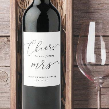 Elegant Calligraphy Future Mrs.  Wine Label