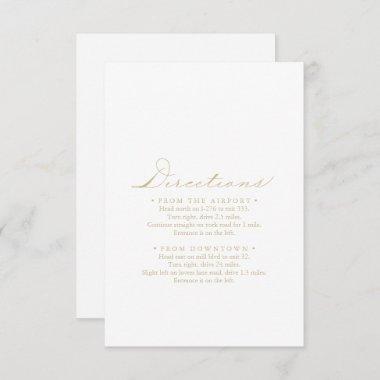 Elegant Calligraphy Gold Wedding Directions Enclosure Invitations