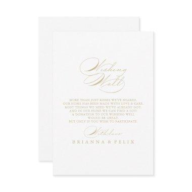 Elegant Calligraphy Gold Wedding Wishing Well  Enclosure