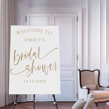 Elegant Calligraphy Gold & White Bridal Shower Foam Board