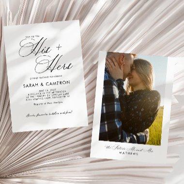 Elegant Calligraphy His Her Couple Shower Photo