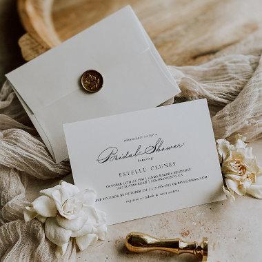 Elegant Calligraphy Horizontal Bridal Shower Invitations