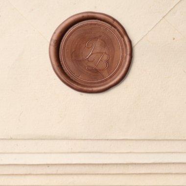 Elegant Calligraphy Initials Wedding Envelope Real Wax Seal Sticker
