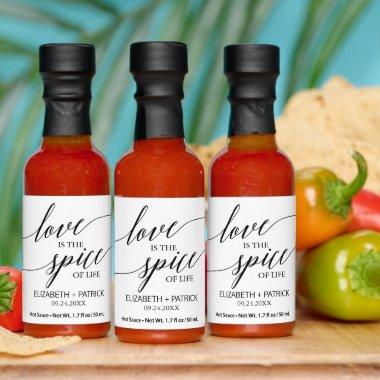 Elegant Calligraphy Love Spice Life Wedding Favor Hot Sauces