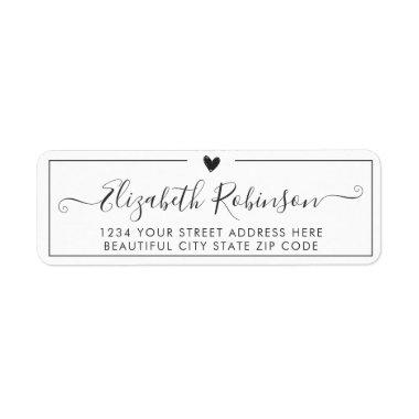 Elegant Calligraphy Script Heart Address Label