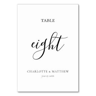 Elegant Calligraphy Table Number