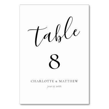 Elegant Calligraphy Table Number