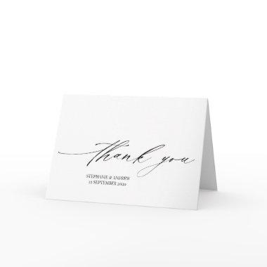 Elegant Calligraphy Wedding Engagement Thank You Invitations