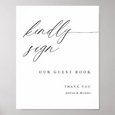 Elegant Calligraphy Wedding Guest Book Sign