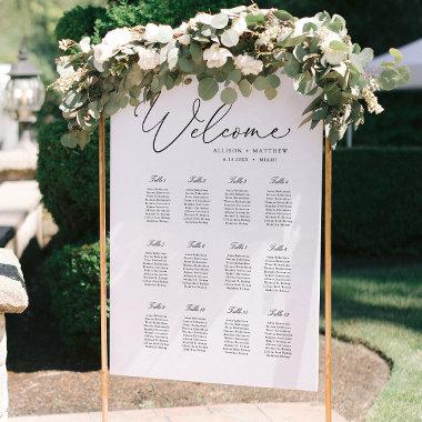Elegant Calligraphy Wedding Seating Chart Foam Board