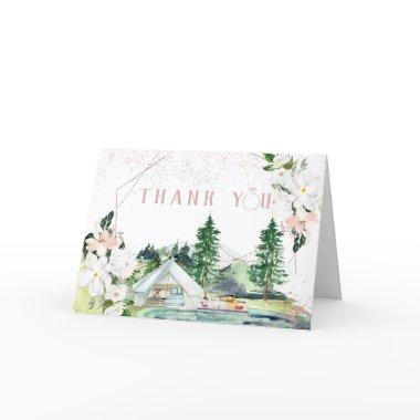 Elegant Camping Bridal Shower Thank You Invitations