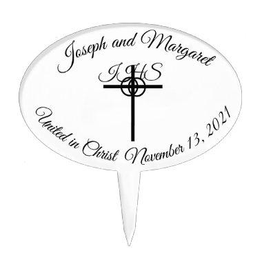 Elegant Catholic Wedding Cake Topper