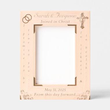 Elegant Catholic Wedding Vows Engraved Frames