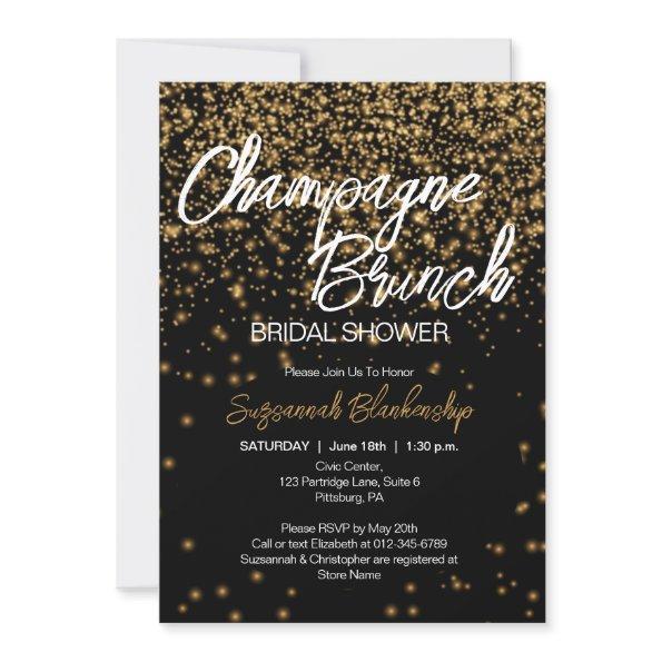 Elegant Champagne Brunch  Gold Bokeh