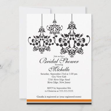 Elegant Chandelier Bridal Shower Invitations
