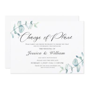 Elegant Change the Date Postponed Watercolor