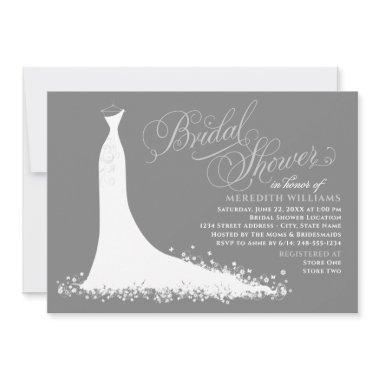 Elegant Charcoal Gray Wedding Gown