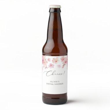 Elegant cherry blossom  beer bottle label