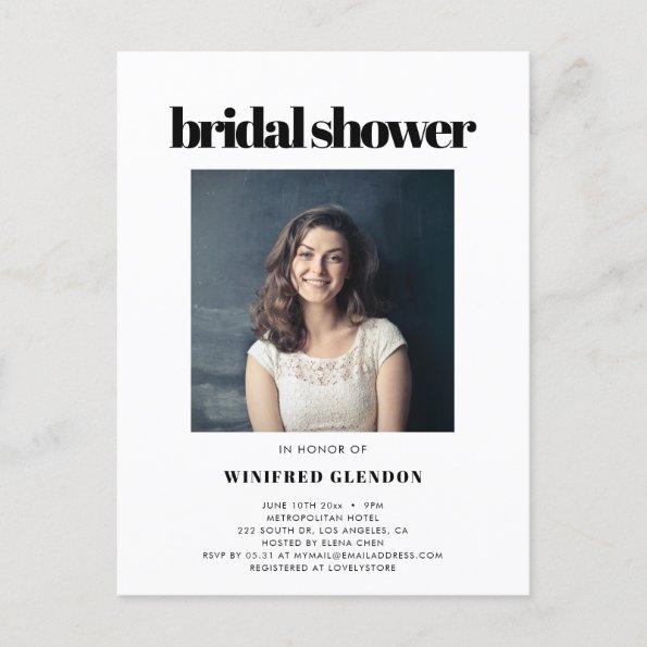 Elegant & chic Bridal shower photo invitation PostInvitations