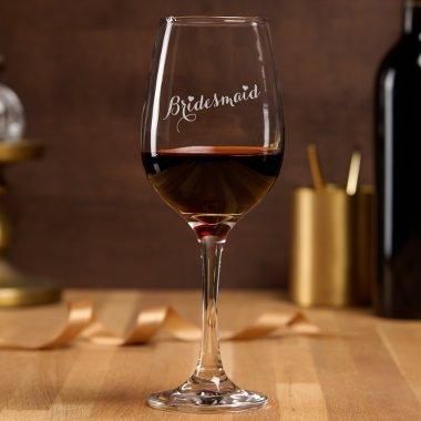 Elegant Chic Bridesmaid Heart Wedding Bachelorette Wine Glass