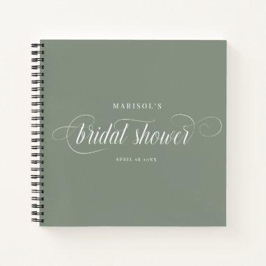 Elegant Chic Calligraphy Bridal Shower Guest Notebook