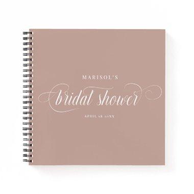 Elegant Chic Calligraphy Bridal Shower Guest Notebook