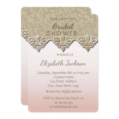 Elegant Chic Damask Bridal Shower Invitations