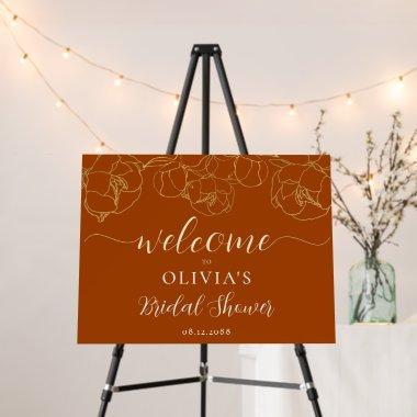 Elegant Chic Floral Sketch Bridal Shower Welcome Foam Board