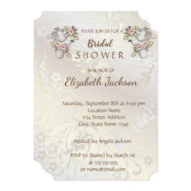 Elegant Chic Flowers Damask