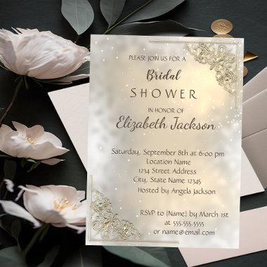 Elegant Chic Gold Bridal Shower Invitations