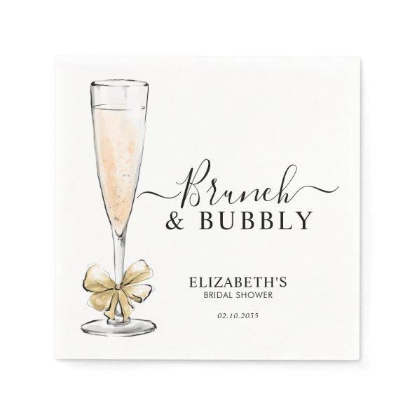 Elegant Chic Gold Brunch and Bubbly  Napkins