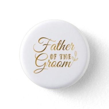 Elegant & Chic Gold Glitter Father Of The Groom Button