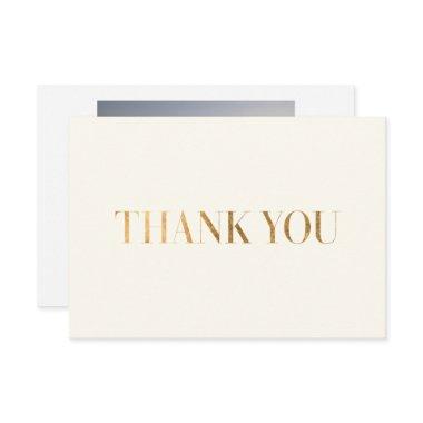 Elegant Chic Ivory Gold Thank You Photo