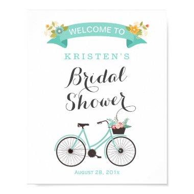 Elegant Chic Mint Green Bicycle  Sign