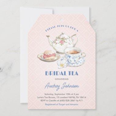 Elegant Chic Pastel Bridal Shower Tea Floral Invitations