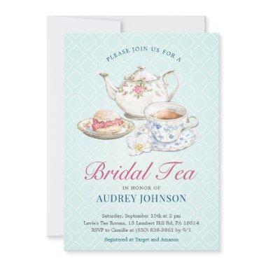 Elegant Chic Pastel Bridal Shower Tea Floral Invitations