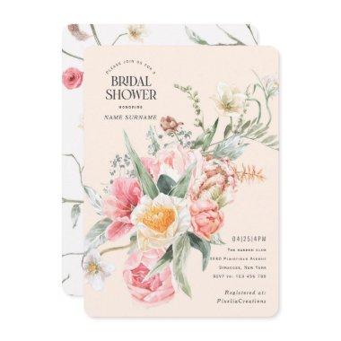 Elegant chic pretty bloom spring floral garden Invitations