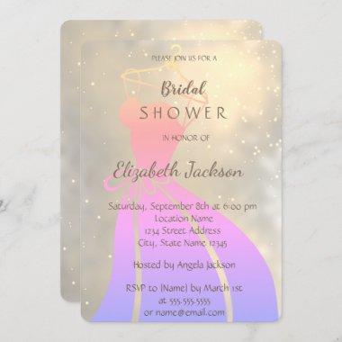 Elegant Chic Shiny, Bride Dress  Bridal Shower Invitations