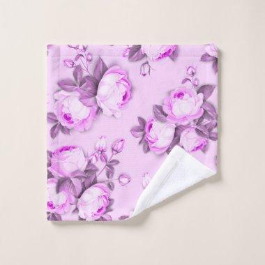 Elegant chic trendy Pink floral Wash Cloth