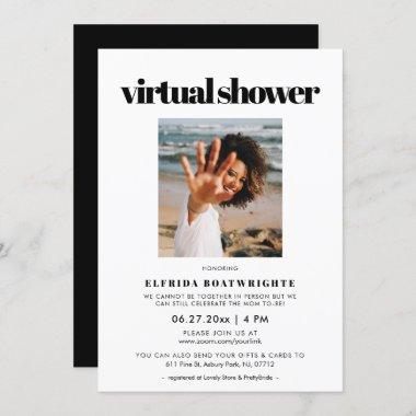 Elegant chic Virtual bridal shower photo Invitations