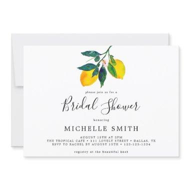 Elegant Chic Watercolor Lemon