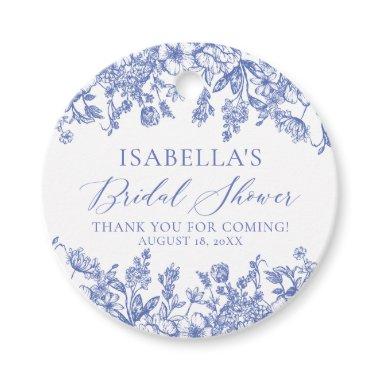 Elegant Chinoise Dusty Blue Floral  Favor Tags