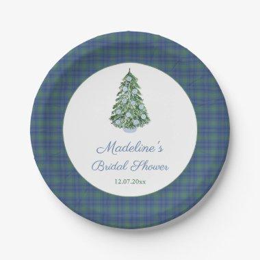 Elegant Chinoiserie Tartan Christmas  Paper Plates