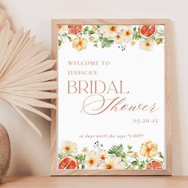 Elegant Citrus Floral  Welcome Sign