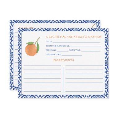 Elegant Citrus Mediterranean Aesthetic Recipe Invitations