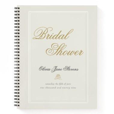 Elegant Classic Ecru Frame Bridal Shower Gift List Notebook