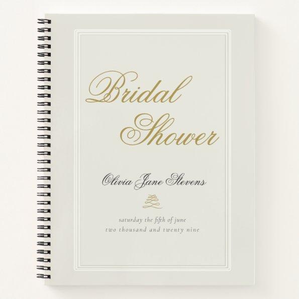 Elegant Classic Ecru Frame Bridal Shower Gift List Notebook