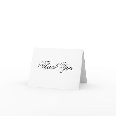 Elegant Classic Script Romantic Chic White Wedding Thank You