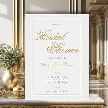 Elegant Classic Triple Frame Bridal Shower Welcome Poster