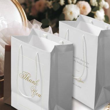 Elegant Classic Triple Frame Ivory Bridal Shower Medium Gift Bag
